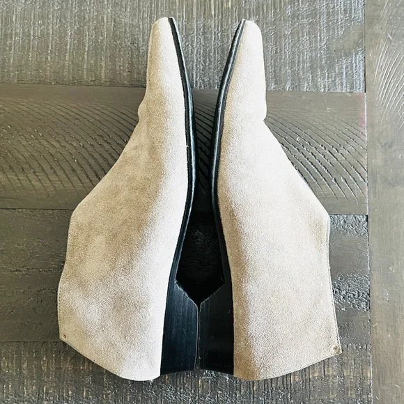 Alumnae Women Beige Taupe Suede Mule Boots Slip Ons Size 8 US / EU 39 - Picture 7 of 9